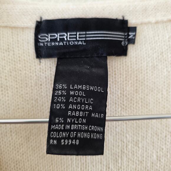 Spree International Vintage Embellished Wool Angora Sweater Beaded Cream Women M - Picture 10 of 12